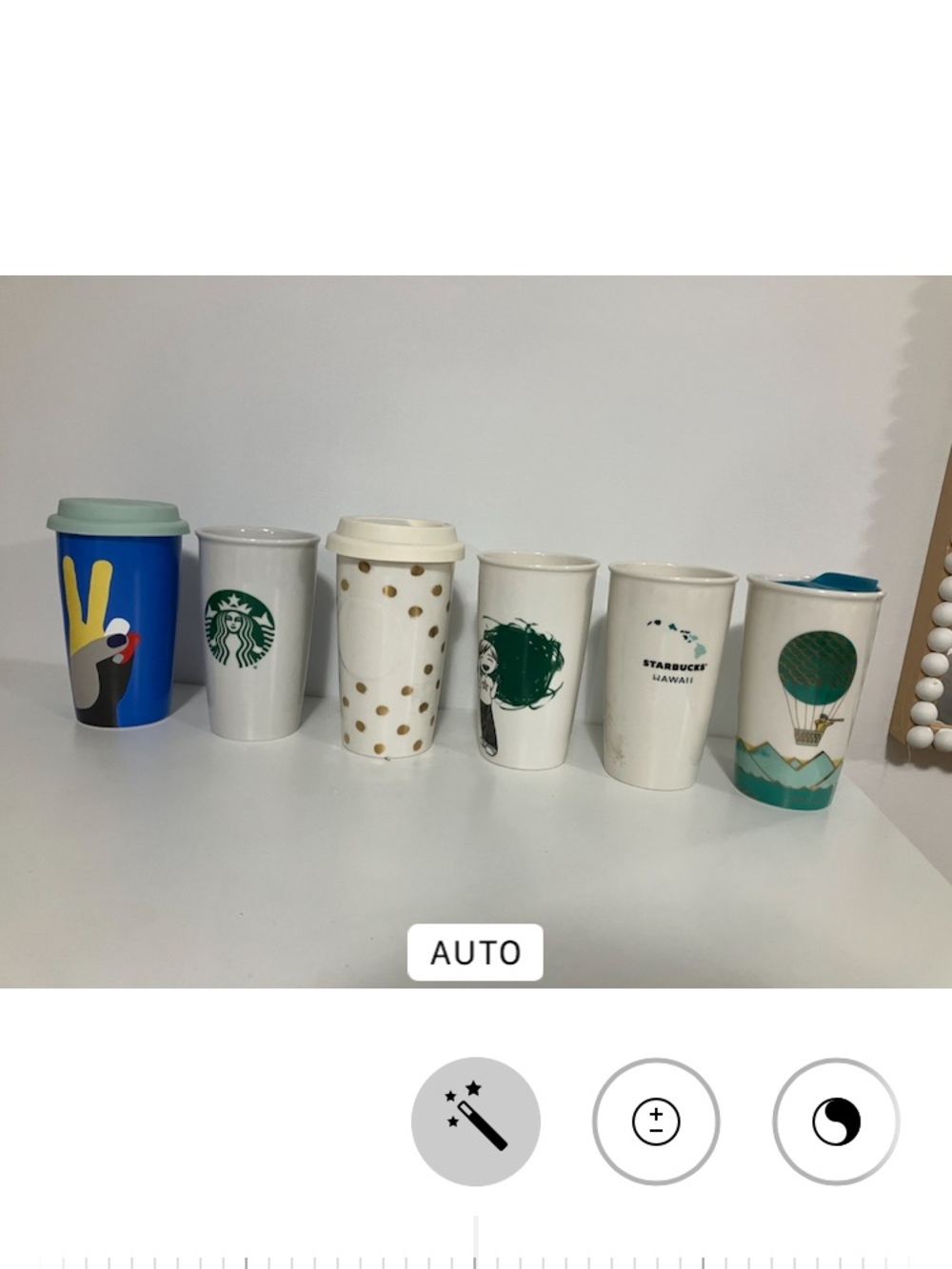 6x Starbucks Ceramic Travel Mugs / tumblers